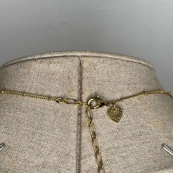 Stella & Dot Heart Shaped Signature Love Script Pendant Necklace Gold-tone 17" - Picture 5 of 6